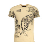 Cavalli Class Beige Cotton T-Shirt -   -  Cavalli Class.